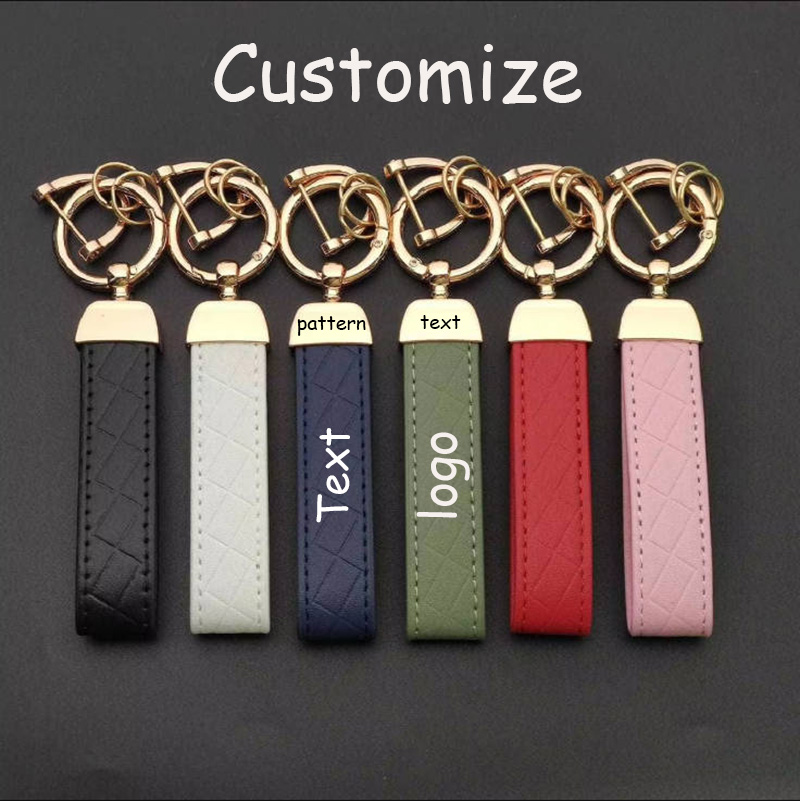 Embroidery Alphabet - 1/6/18PCS Leather KeyChain Customized Name Text