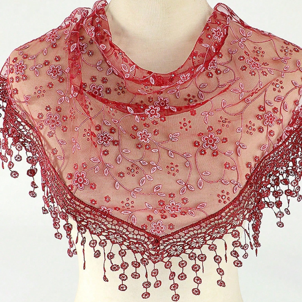 Embroidery Roses - 1pc Women Lace Embroidery Solid Color