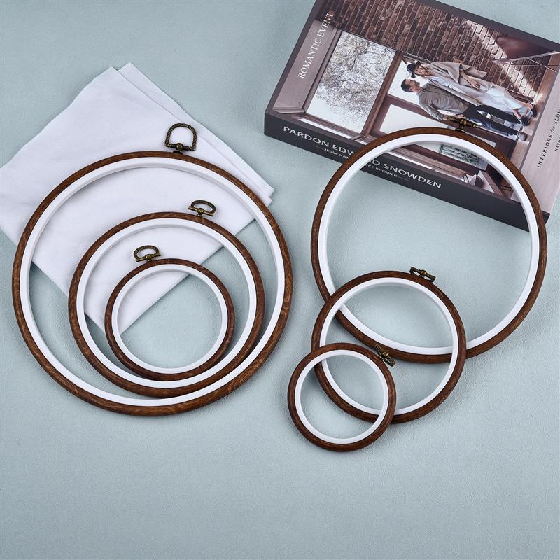 Round Oval Wooden Color Embroi - Stitch Marker Ring incelemesi ve fiyatı