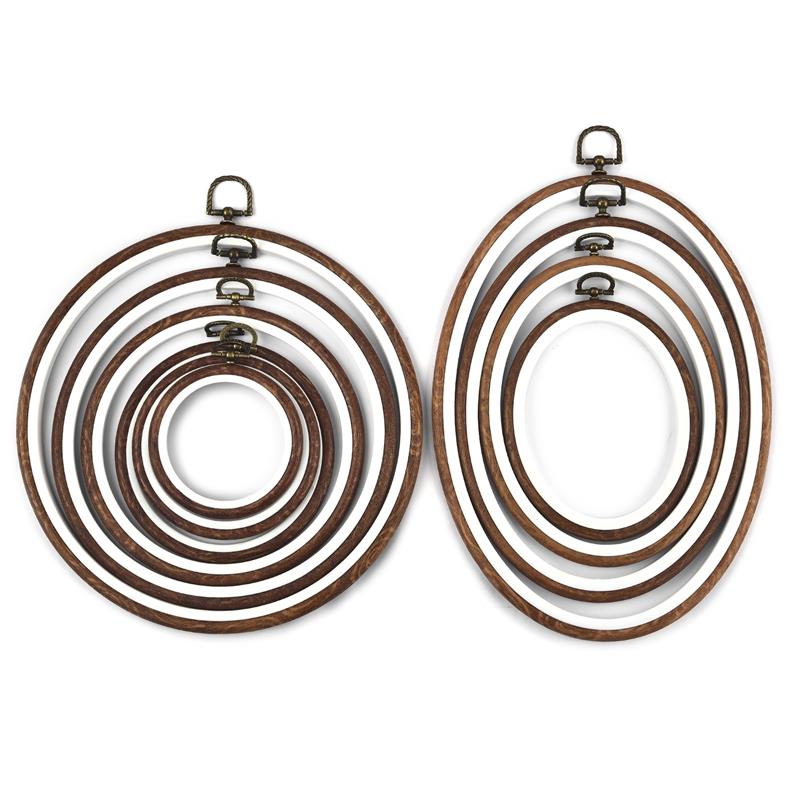 Round Oval Wooden Color Embroi - Stitch Marker Ring incelemesi ve fiyatı