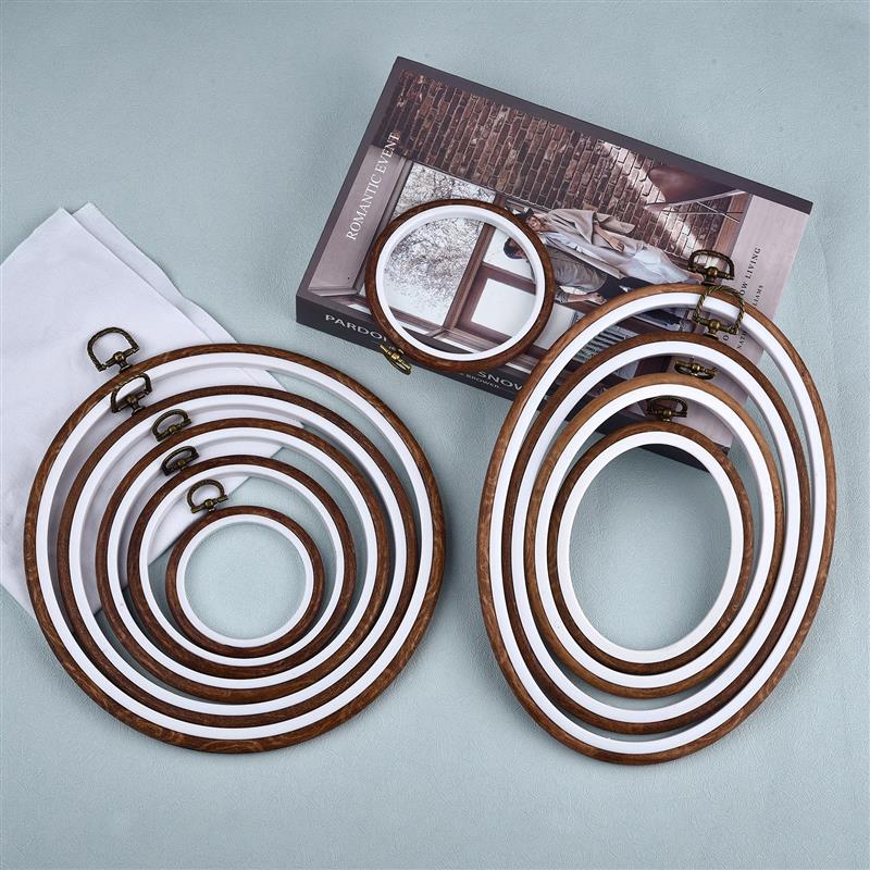 Round Oval Wooden Color Embroi - Stitch Marker Ring incelemesi ve fiyatı