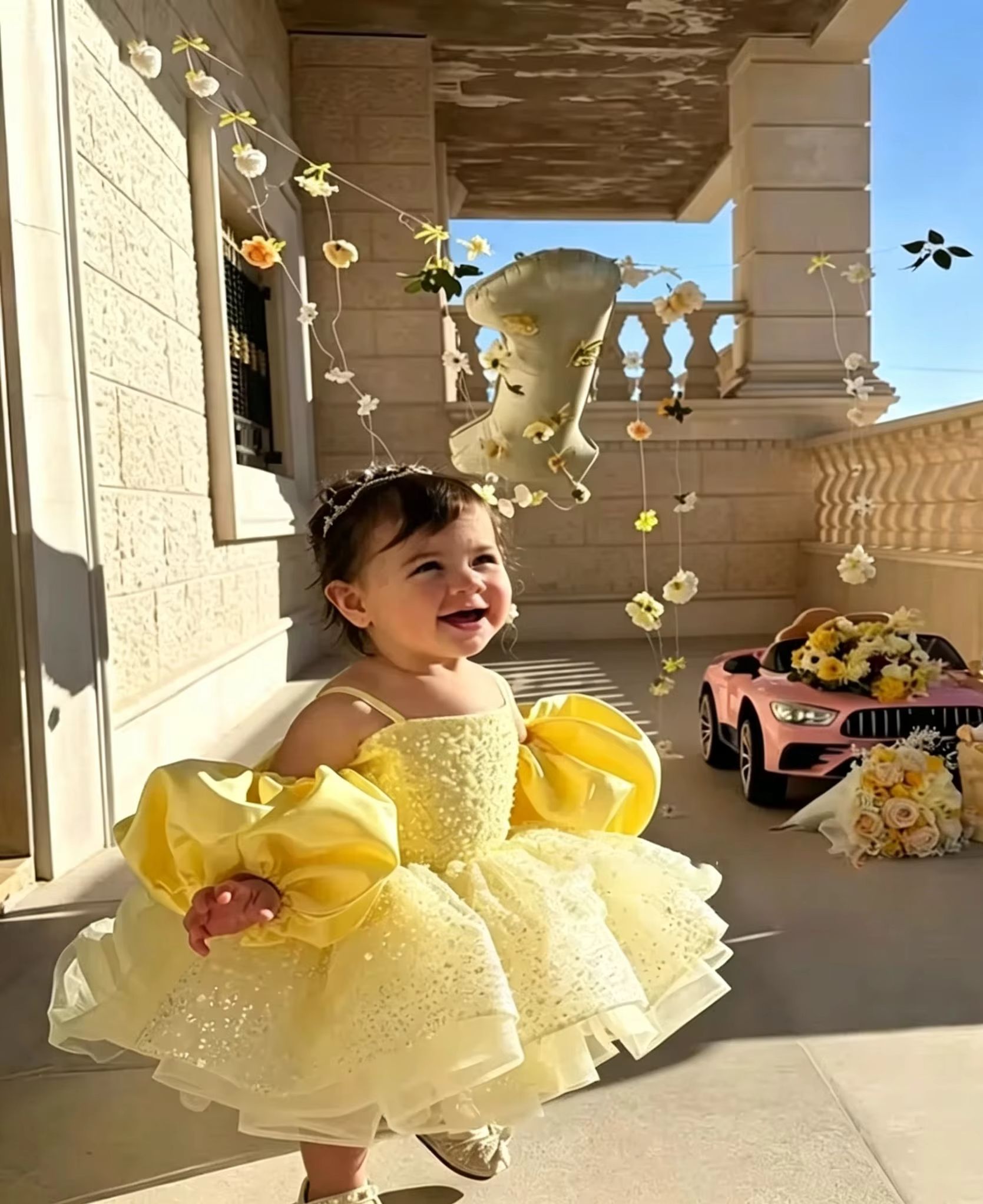 Cute Yellow Flower Girl Dresse - Embroidery Yellow Dress incelemesi ve fiyatı