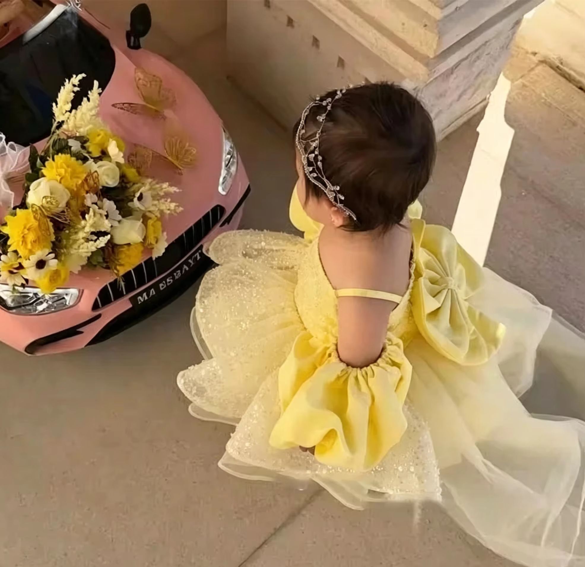Cute Yellow Flower Girl Dresse - Embroidery Yellow Dress incelemesi ve fiyatı
