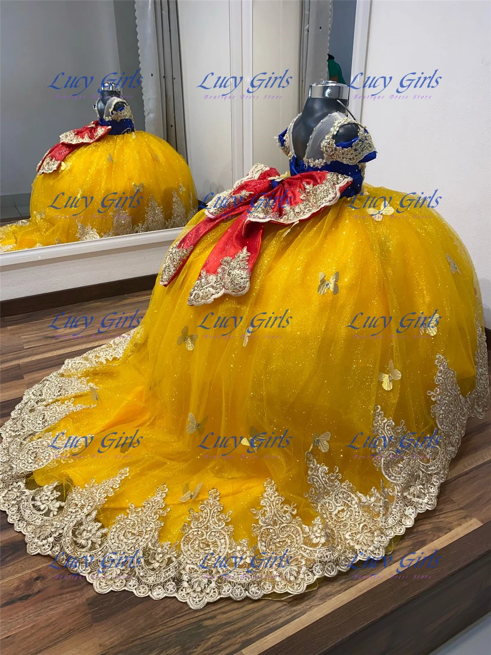 Quality Butterfly Applique Lov - Embroidery Yellow Dress incelemesi ve fiyatı