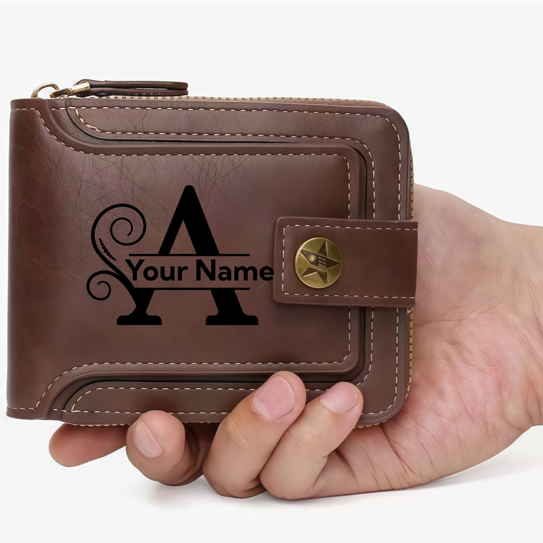 Men's Custom Wallet - Personal - Embroidery Alphabet incelemesi ve fiyatı