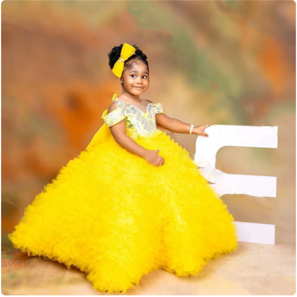 Lovely Yellow Flower Girls Dre - Embroidery Yellow Dress incelemesi ve fiyatı