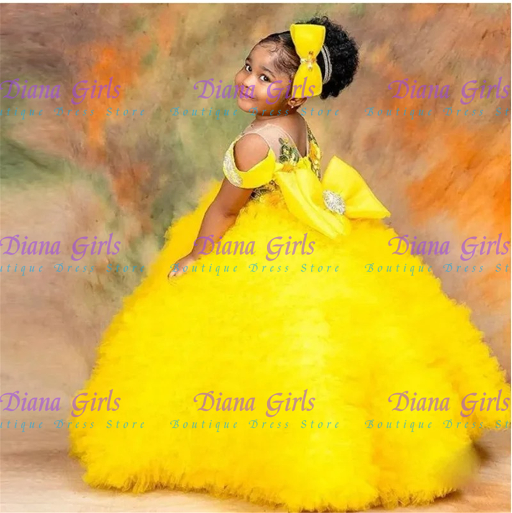 Lovely Yellow Flower Girls Dre - Embroidery Yellow Dress incelemesi ve fiyatı