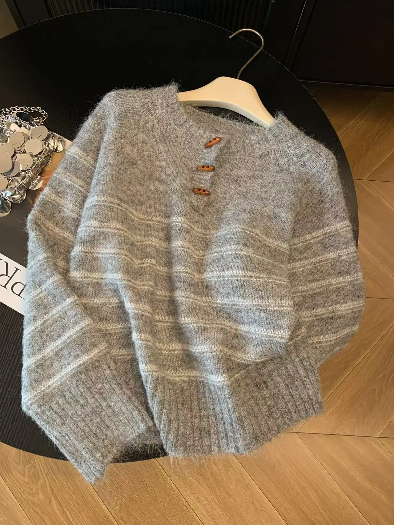 Autumn Winter Women's Striped  - Embroidery Shirt incelemesi ve fiyatı
