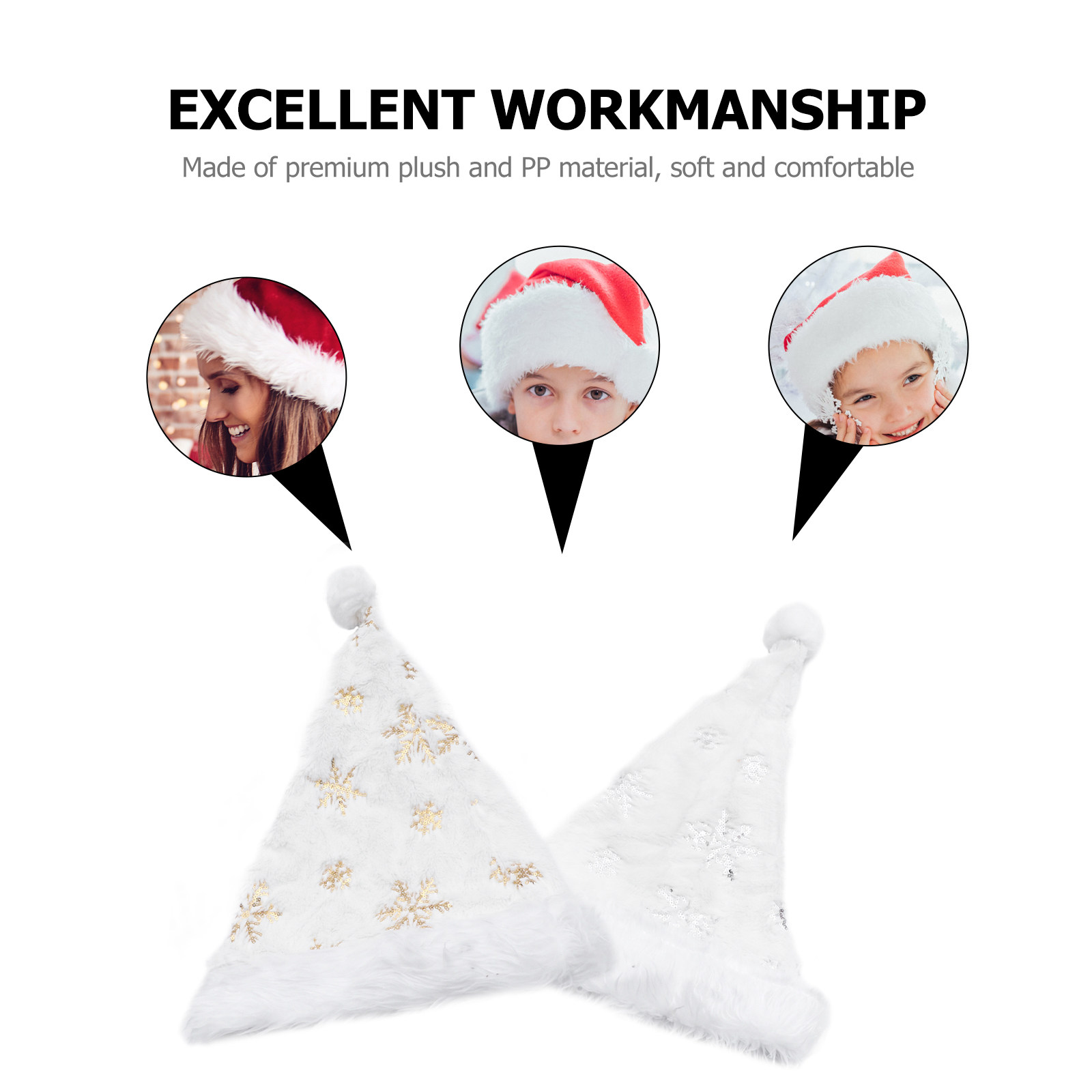 2Pcs Christmas Hat Embroidery  - Embroidery Xmas Decorations incelemesi ve fiyatı
