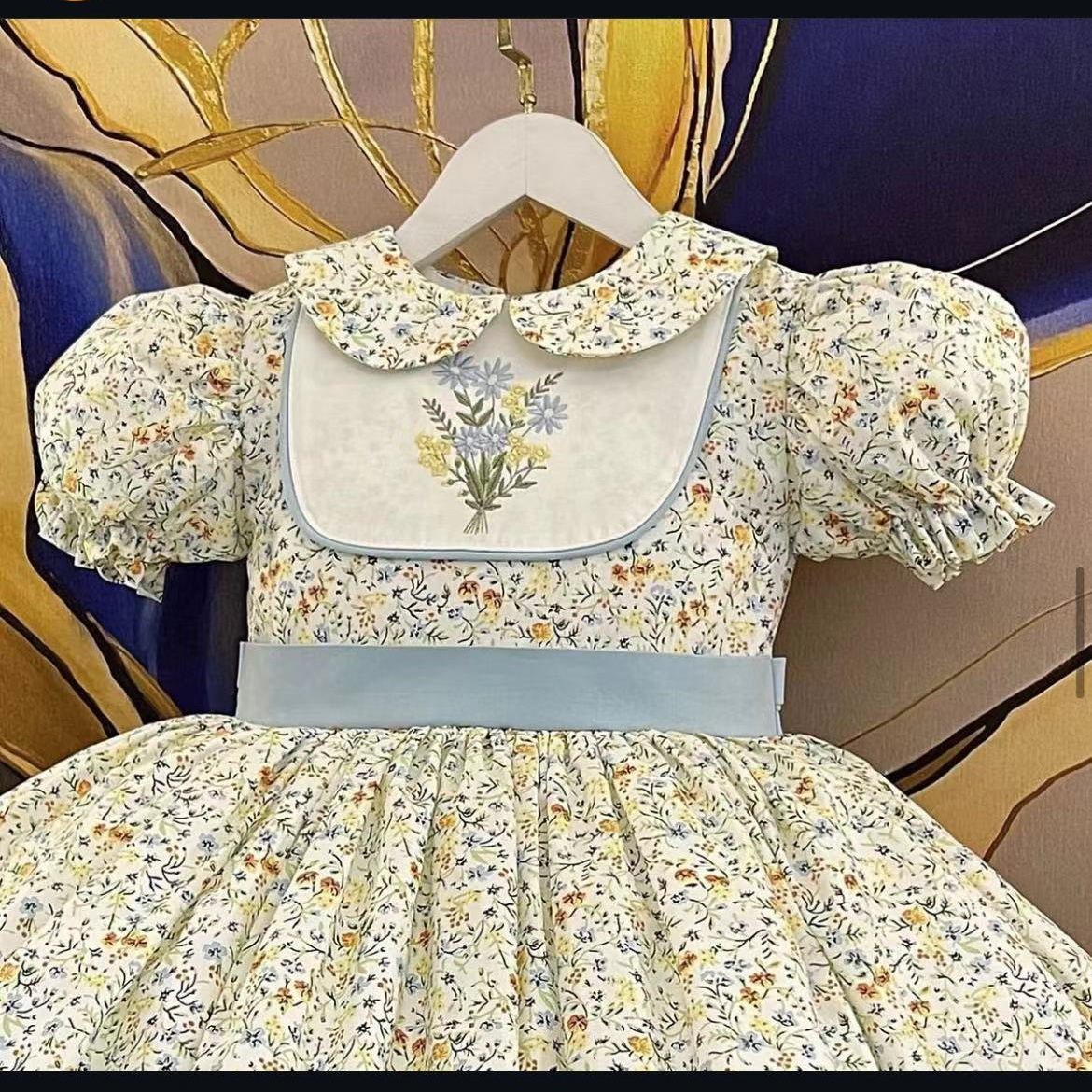0-12Y Baby Girl Summer Flower  - Embroidery Yellow Dress incelemesi ve fiyatı