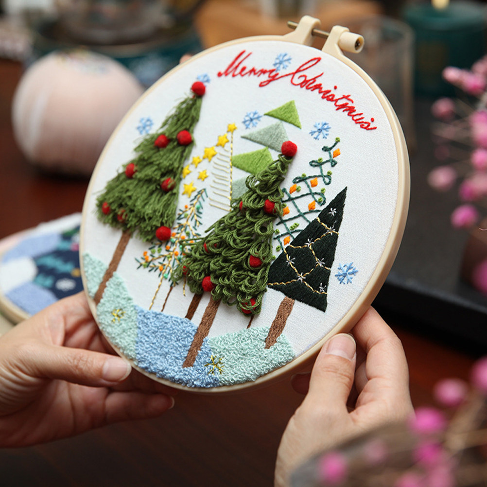 Christmas Embroidery Kit 20cm  - Embroidery Xmas Decorations incelemesi ve fiyatı