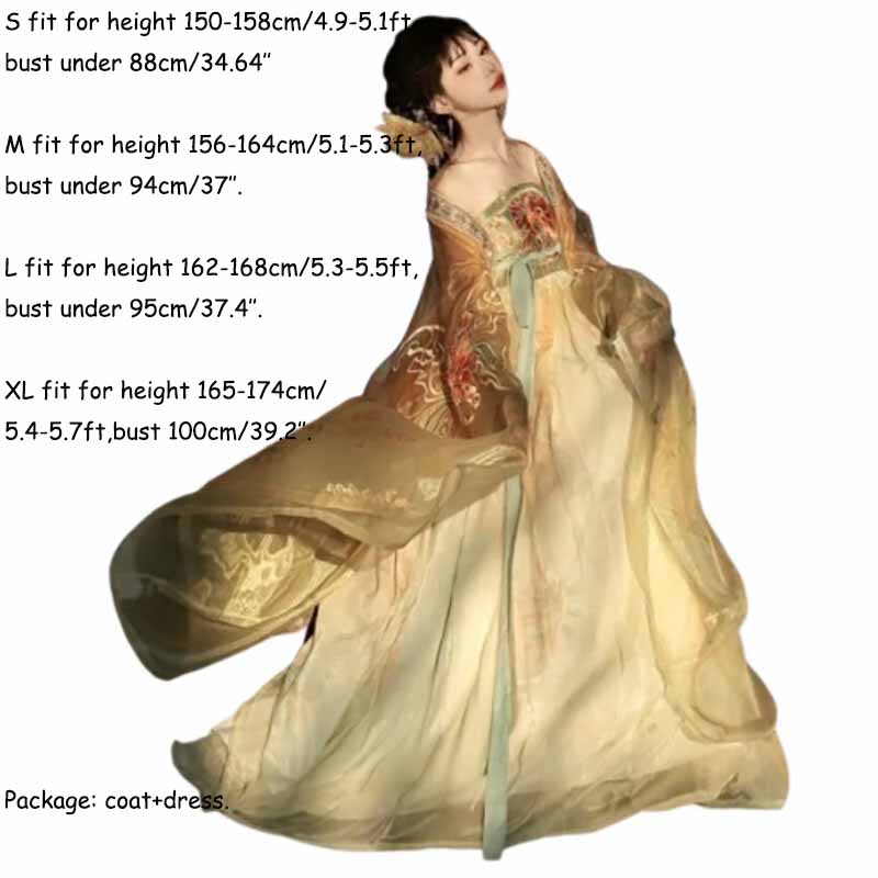 Women's Traditional Chinese Ha - Embroidery Yellow Dress incelemesi ve fiyatı