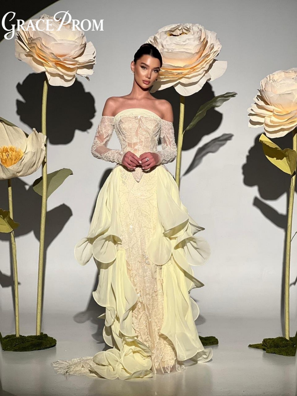 Exquisite Butter Yellow Prom D - Embroidery Yellow Dress incelemesi ve fiyatı