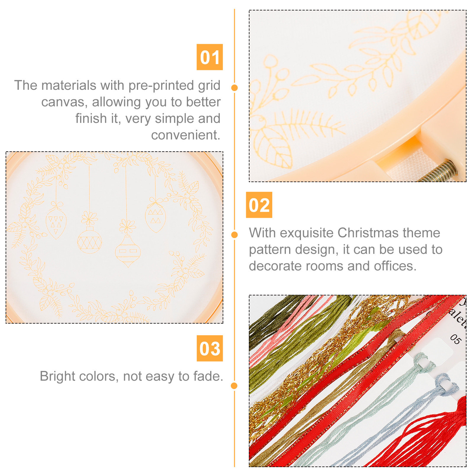 1 Set Christmas Diy Cross Stit - Embroidery Xmas Decorations incelemesi ve fiyatı