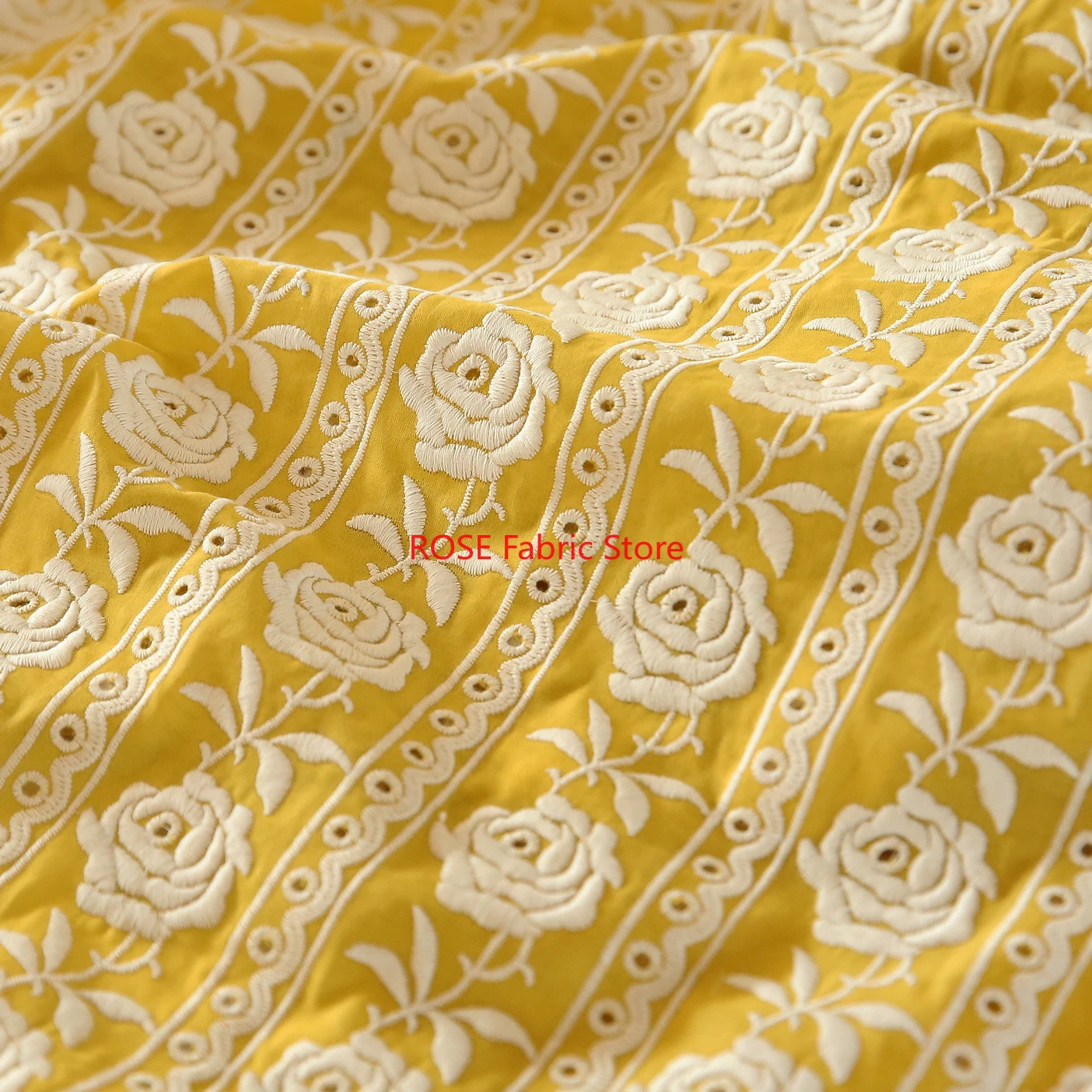 French Cotton Yellow Rose Heav - Embroidery Yellow Dress incelemesi ve fiyatı