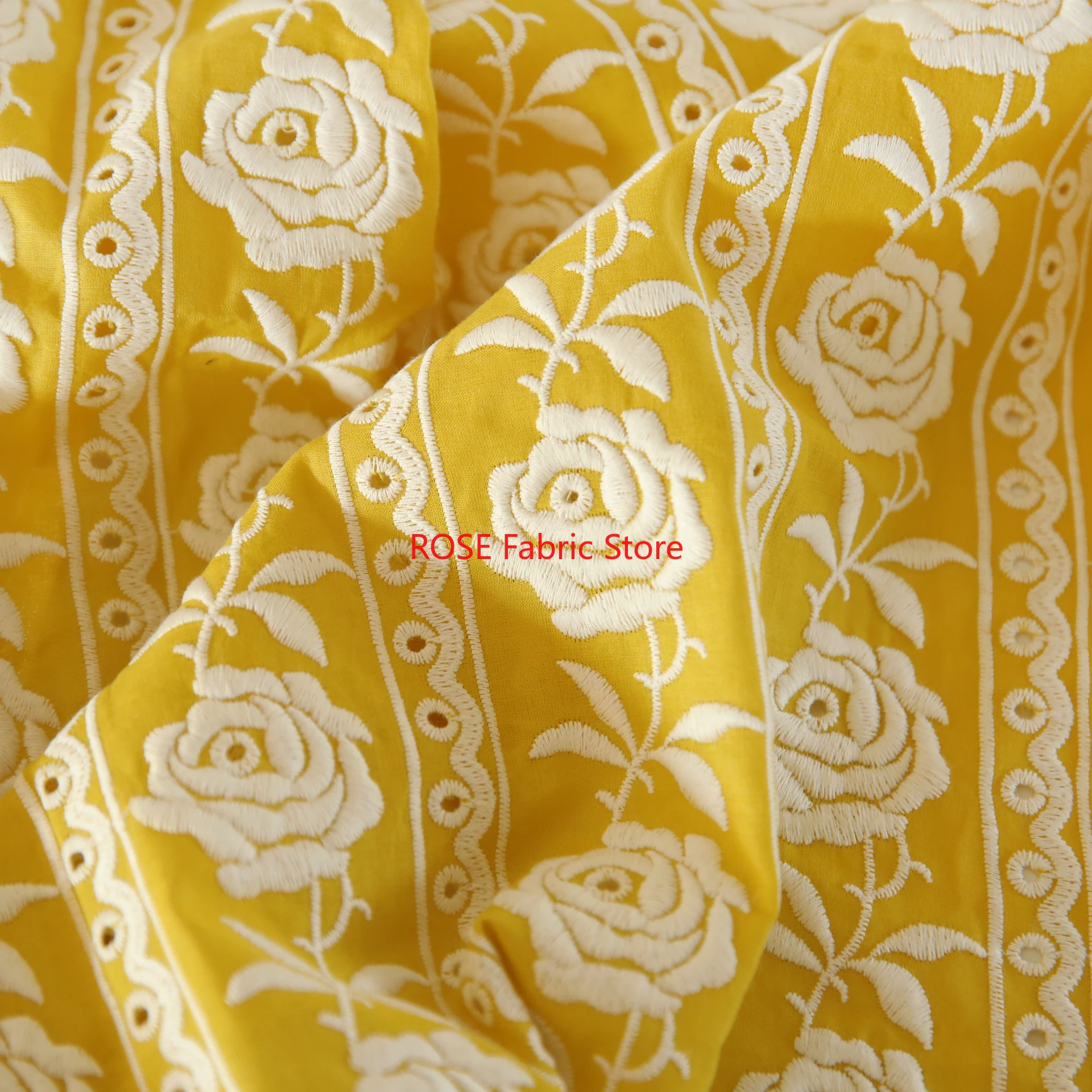 French Cotton Yellow Rose Heav - Embroidery Yellow Dress incelemesi ve fiyatı
