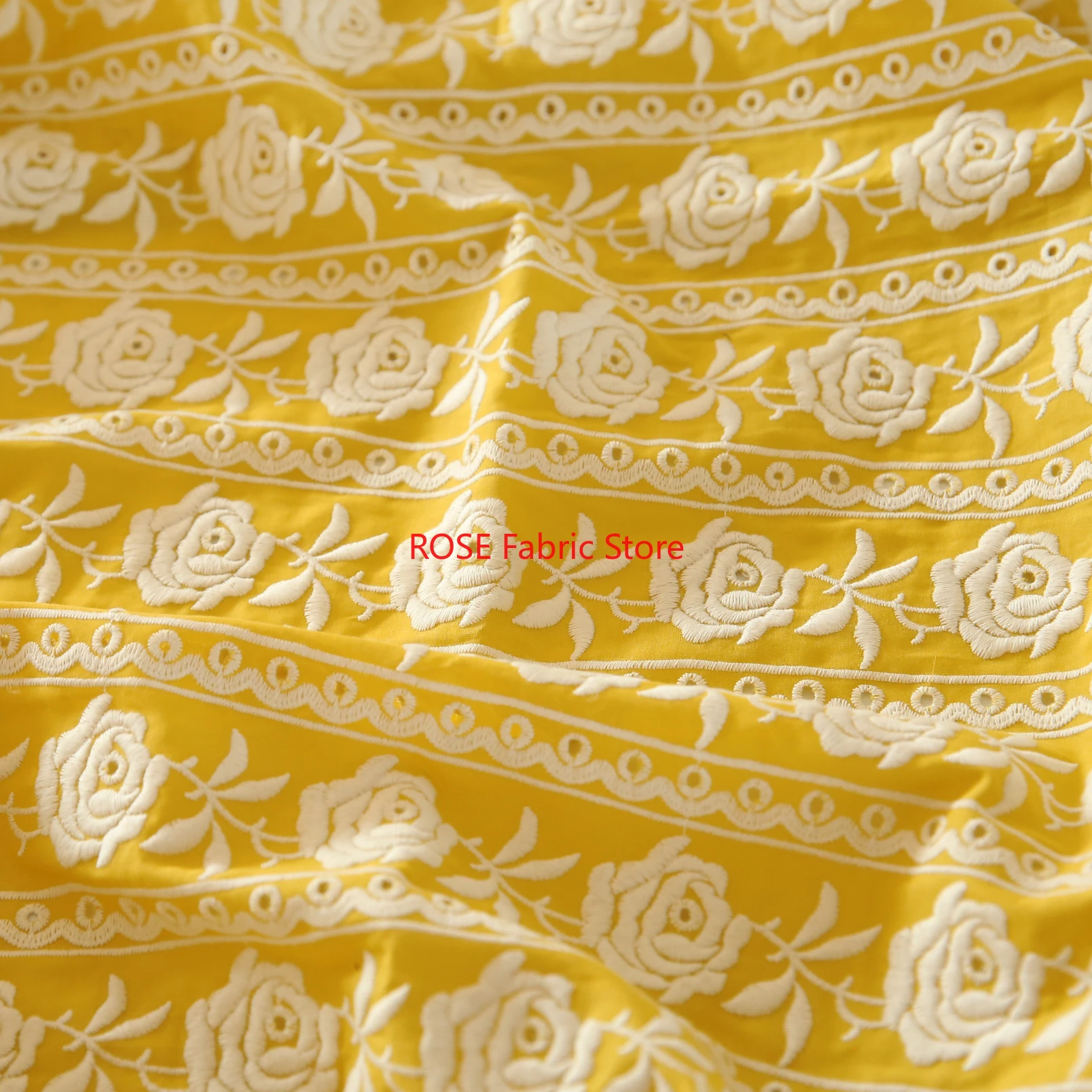 French Cotton Yellow Rose Heav - Embroidery Yellow Dress incelemesi ve fiyatı