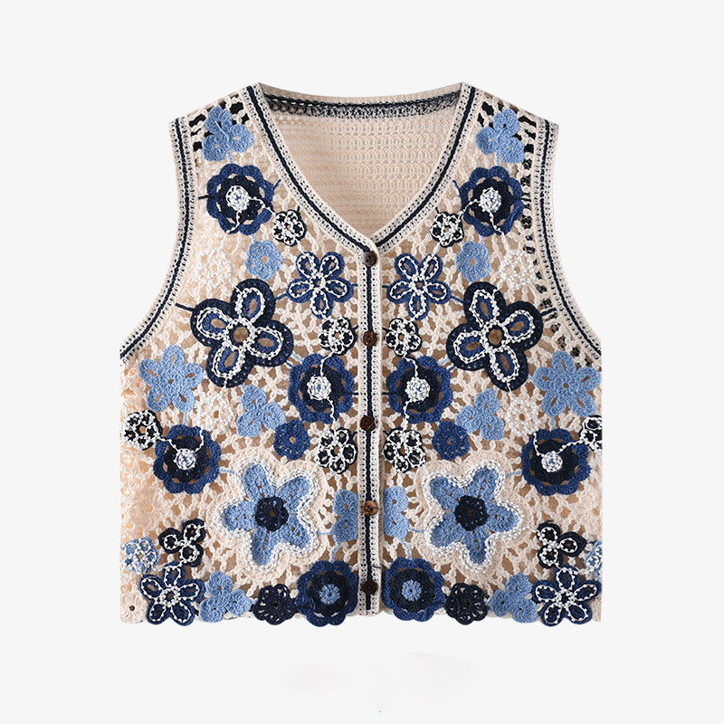 Daisy Crochet Vest for Women S - Embroidery Daisy incelemesi ve fiyatı
