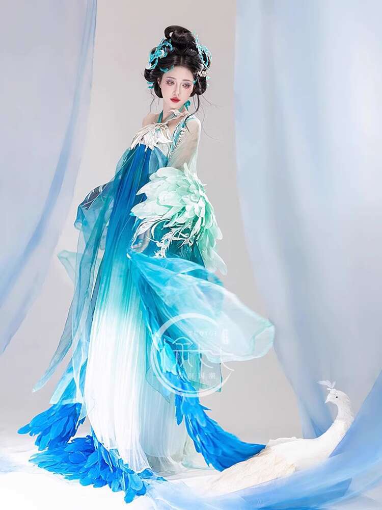 New Peacock Hanfu Womens fashi - Embroidery Shirt incelemesi ve fiyatı