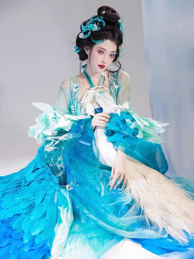 New Peacock Hanfu Womens fashi - Embroidery Shirt incelemesi ve fiyatı