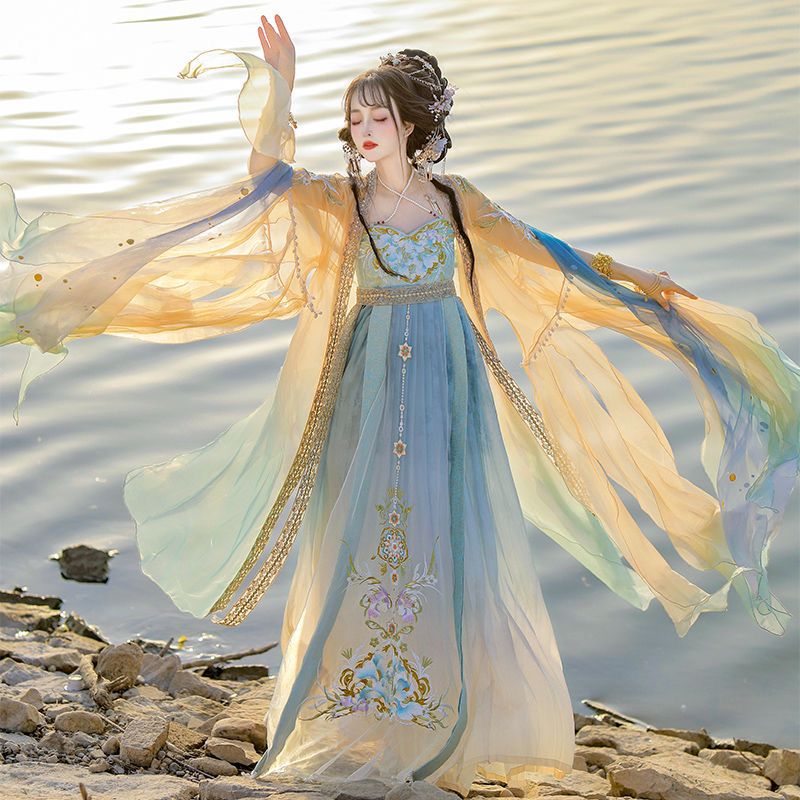 Chinese Hanfu Dress Women Trad - Embroidery Yellow Dress incelemesi ve fiyatı