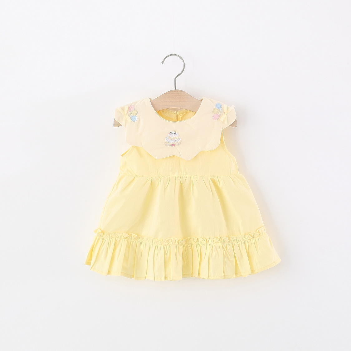 Toddler Girl Yellow Cotton Dre - Embroidery Yellow Dress incelemesi ve fiyatı
